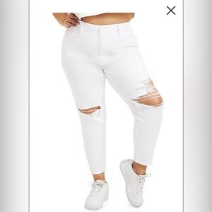 NEW Good American Good Waist Crop High Rise White Size 15